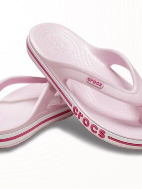 CROCS - Bayaband Flip (8W) Ballerina Pink (with Candy Pink Stripe) NEW